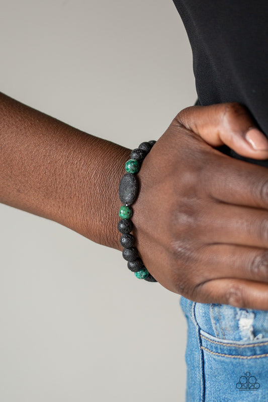 Paparazzi A Hundred and ZEN Percent - Green Bracelet