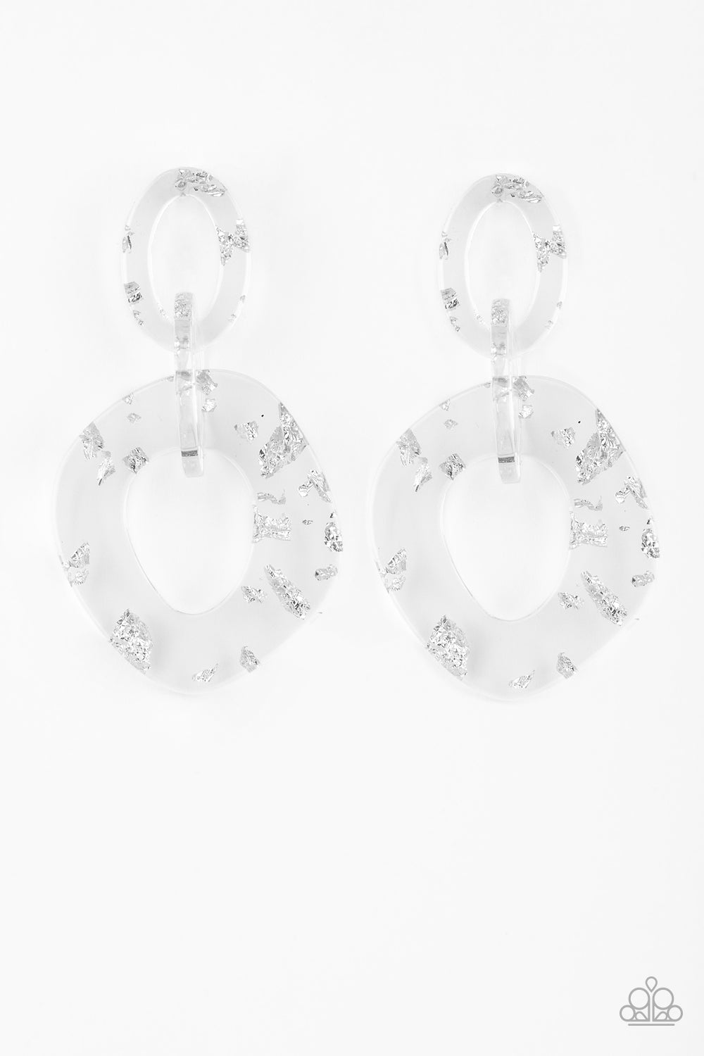 Paparazzi Confetti Congo - White Earring