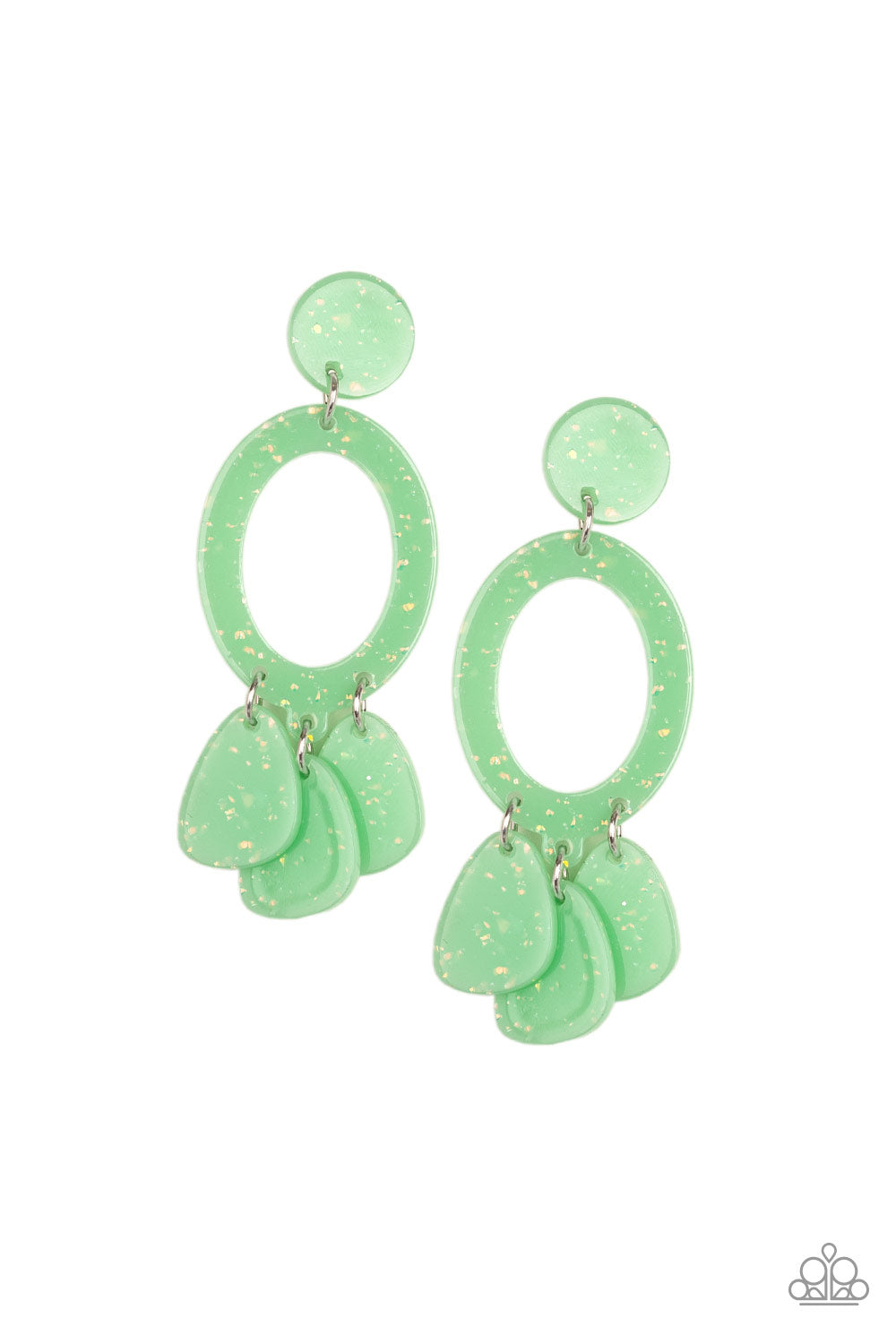 Paparazzi Sparkling Shores - Green Earring