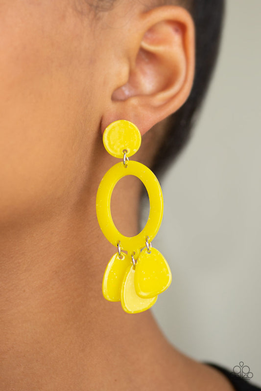 Paparazzi Sparkling Shores - Yellow Earring