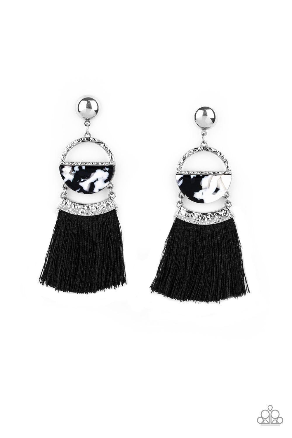 Paparazzi Tassel Trot - Black Earring