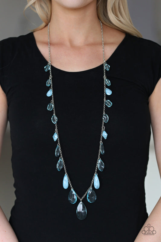 Paparazzi GLOW And Steady Wins The Race - Blue Necklace