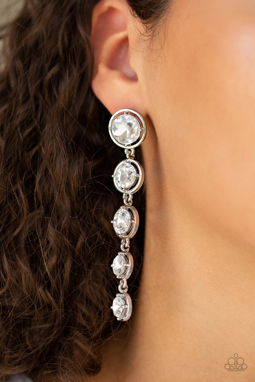 Paparazzi Drippin In Starlight - White Earring