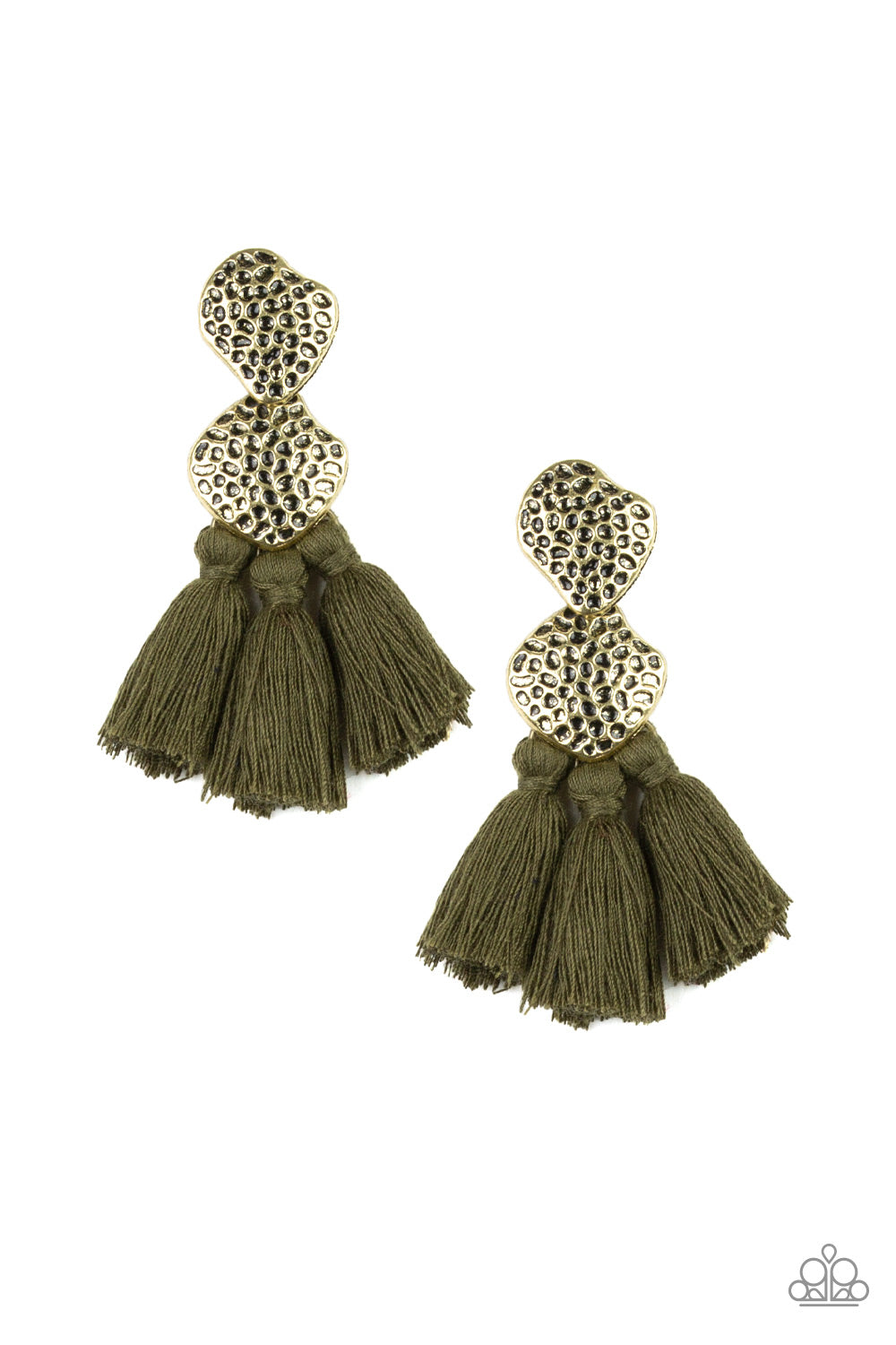 Paparazzi Tenacious Tassel - Green Earring