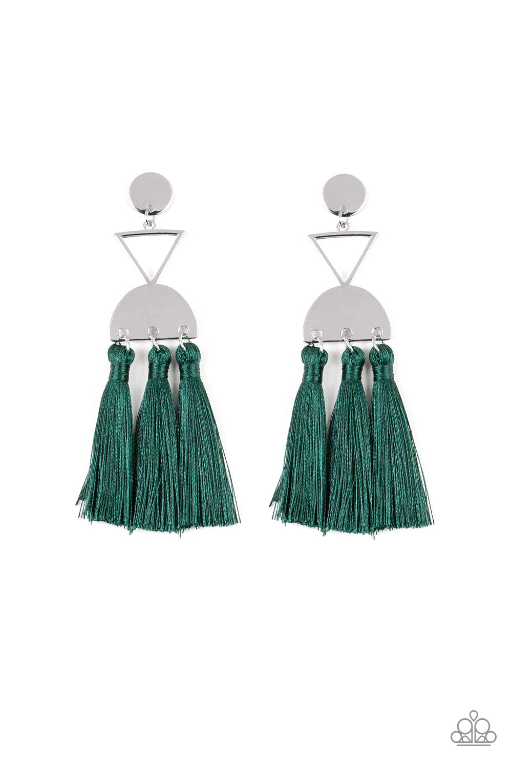 Paparazzi Tassel Trippin - Green Earring