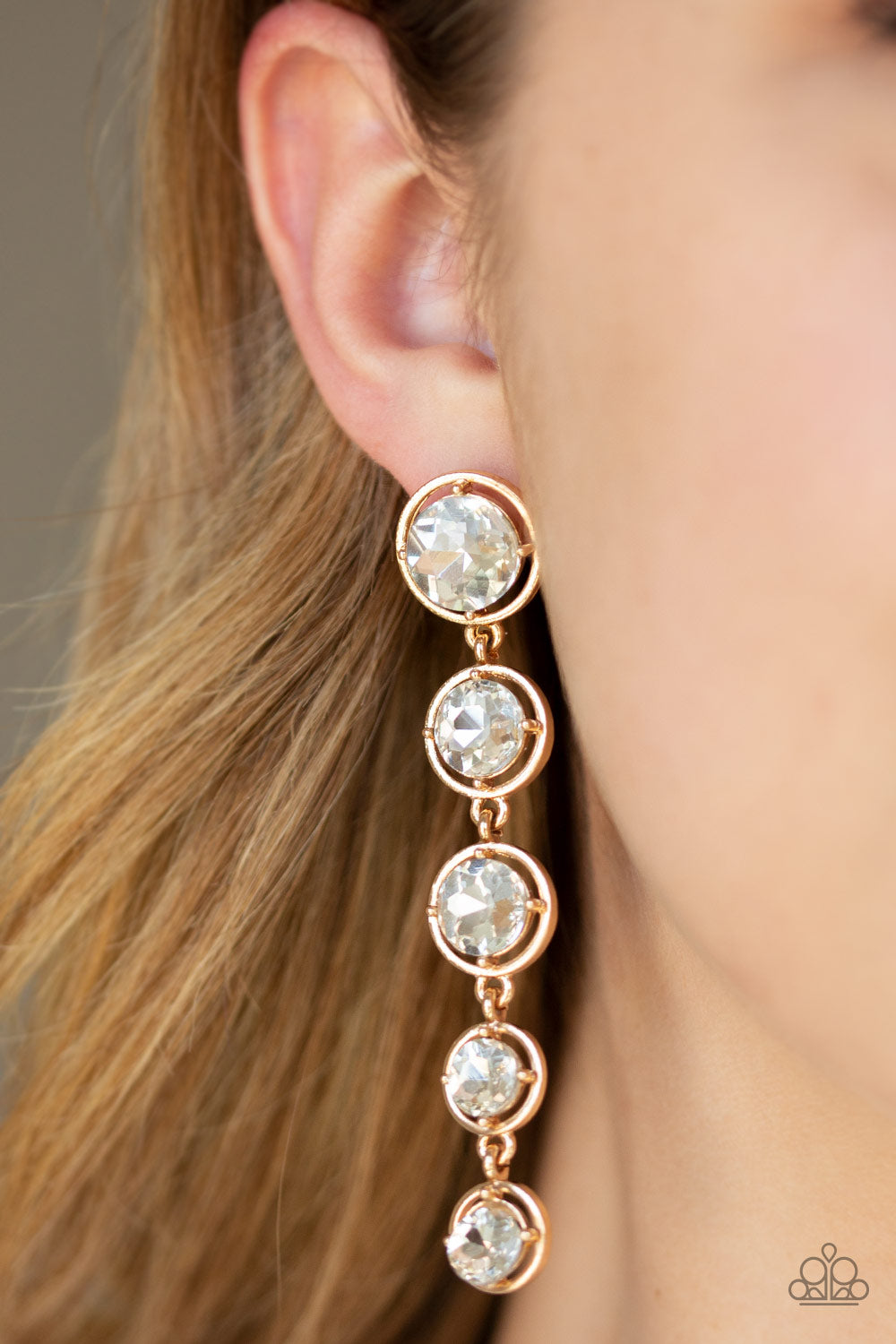 Paparazzi Drippin In Starlight - Gold Earring