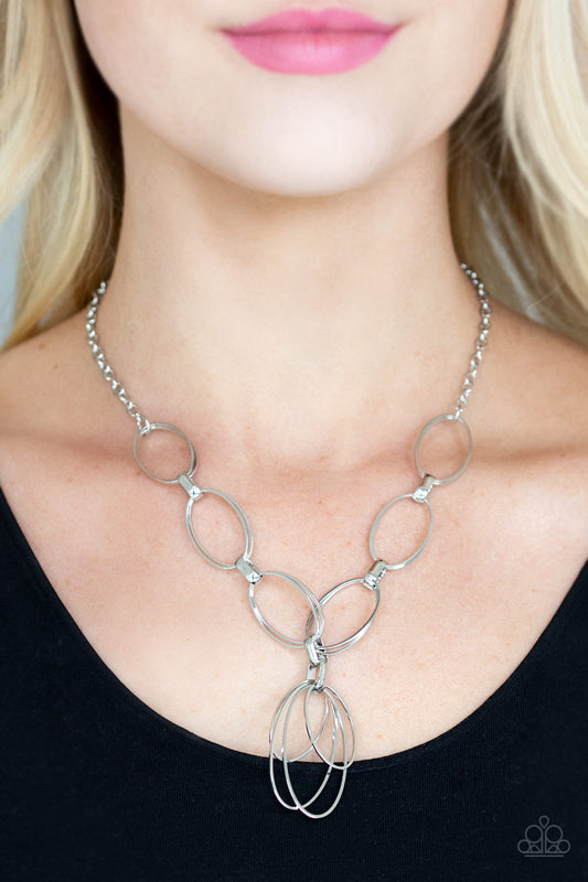 Paparazzi All OVAL Town - Silver Necklace