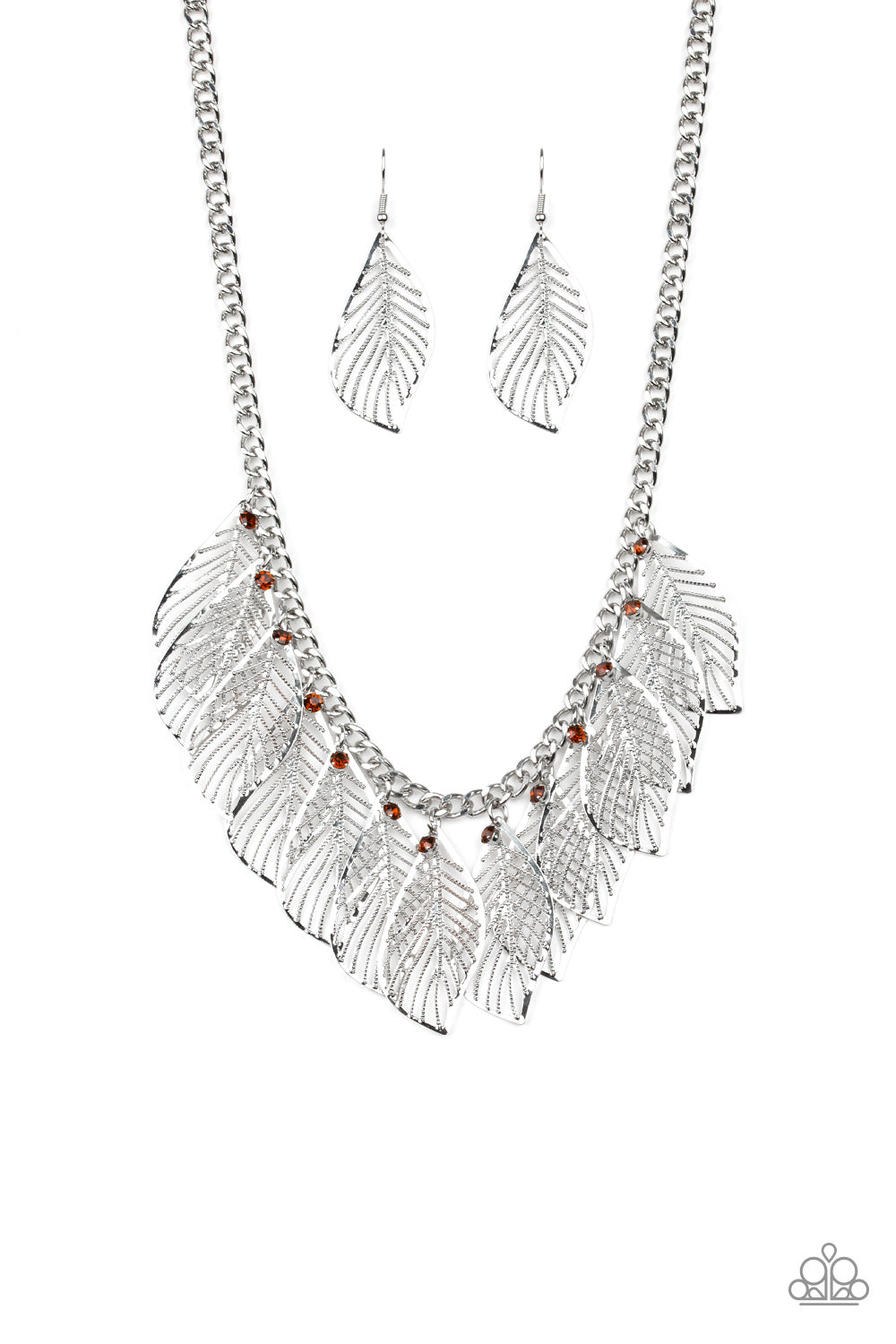 Paparazzi Feathery Foliage - Brown Necklace