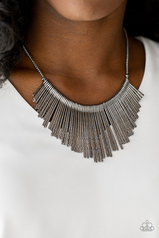 Paparazzi Metallic Mane - Black Necklace