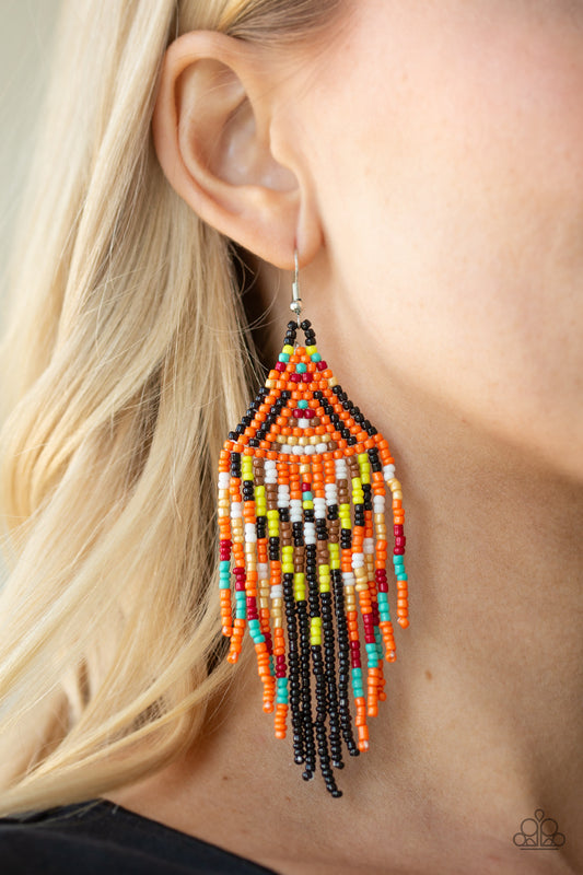 Paparazzi Boho Blast - Black Earring