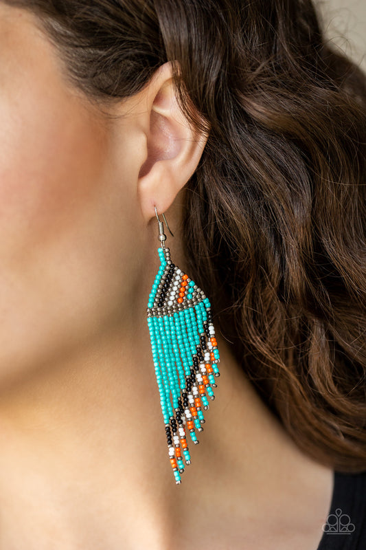 Paparazzi Bodaciously Bohemian - Blue Earring