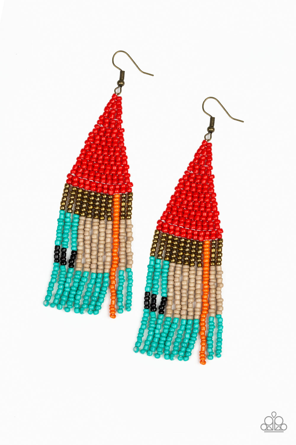 Paparazzi Beaded Boho - Red Earring