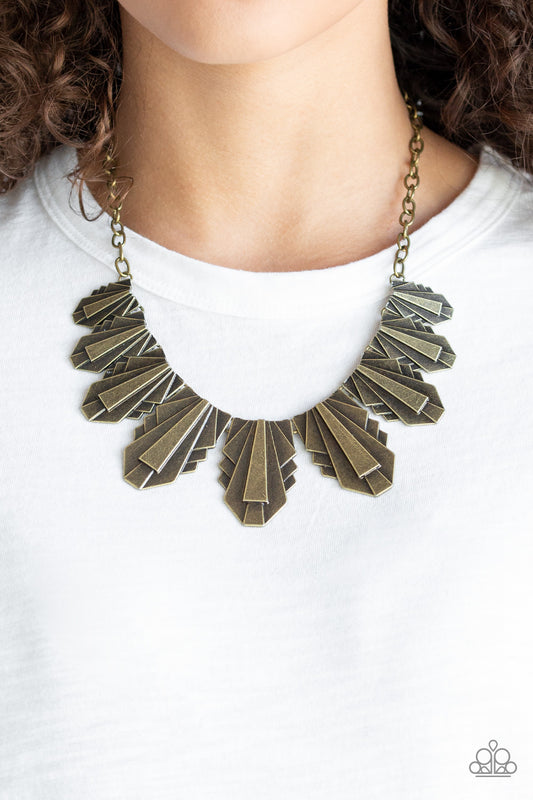 Paparazzi Cougar Cave - Brass Necklace