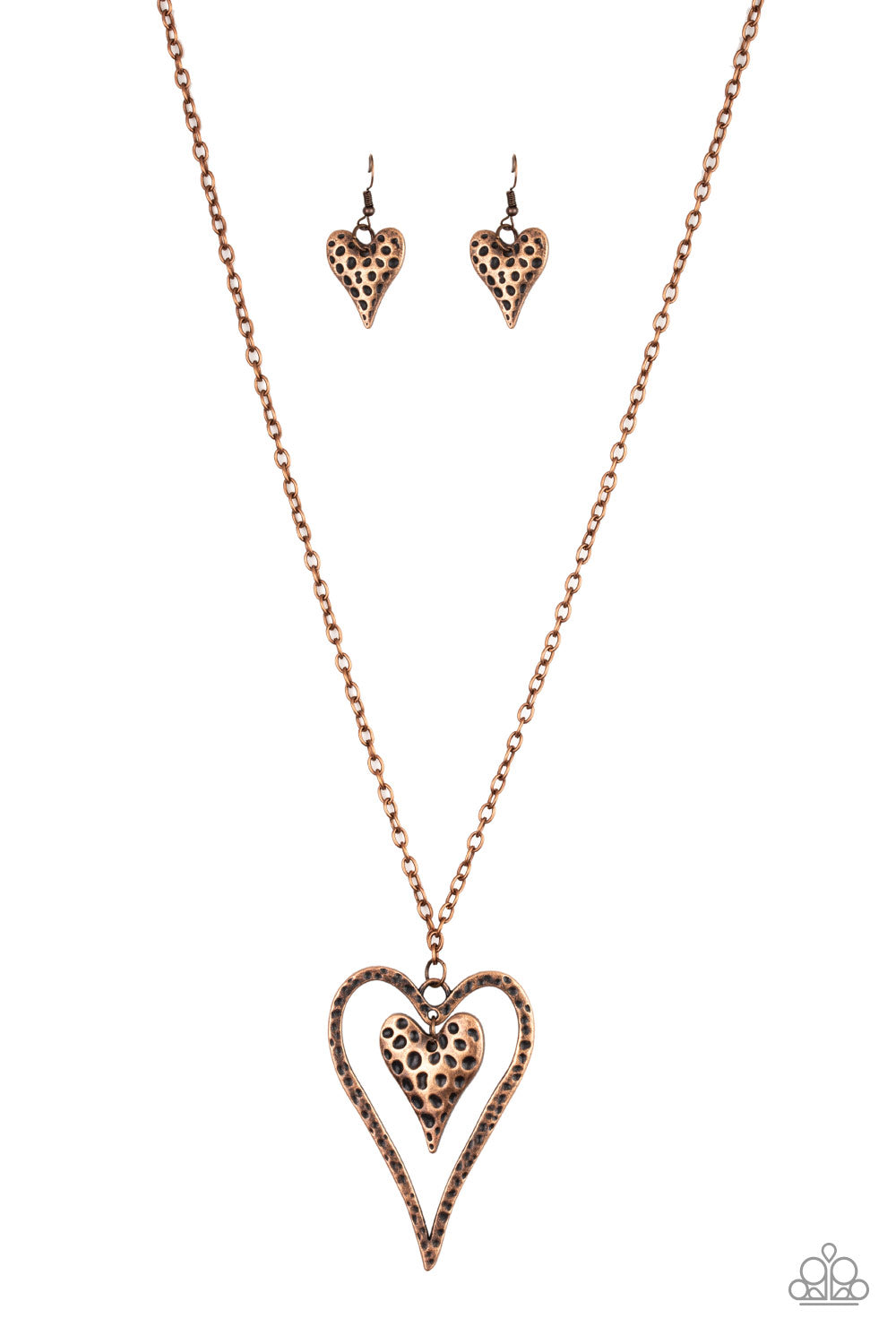 Paparazzi Hardened Hearts - Copper Necklace