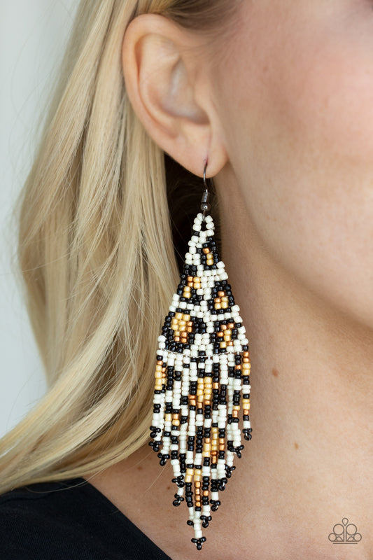 Paparazzi Bodacious Bombshell - White Earring