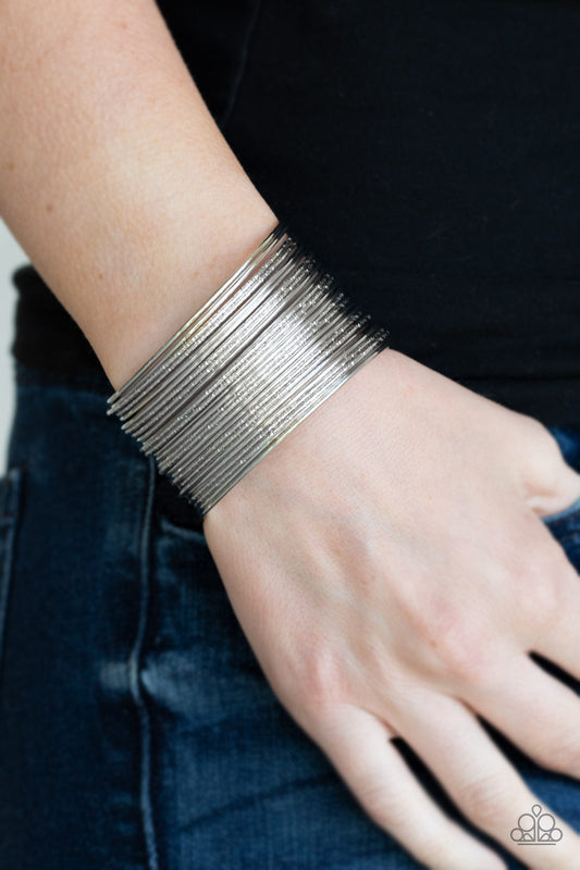 Paparazzi Stacked To The Max - Silver Bracelet