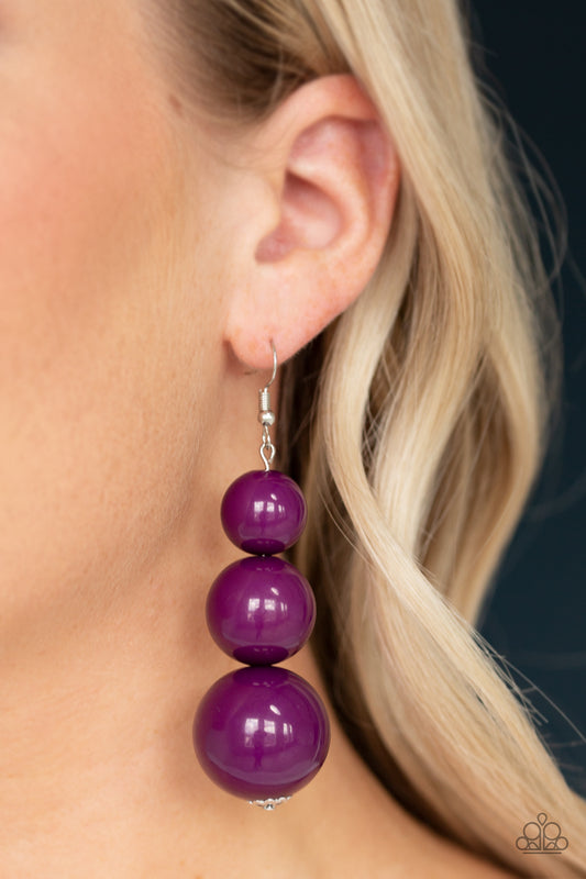 Paparazzi Material World - Purple Earring