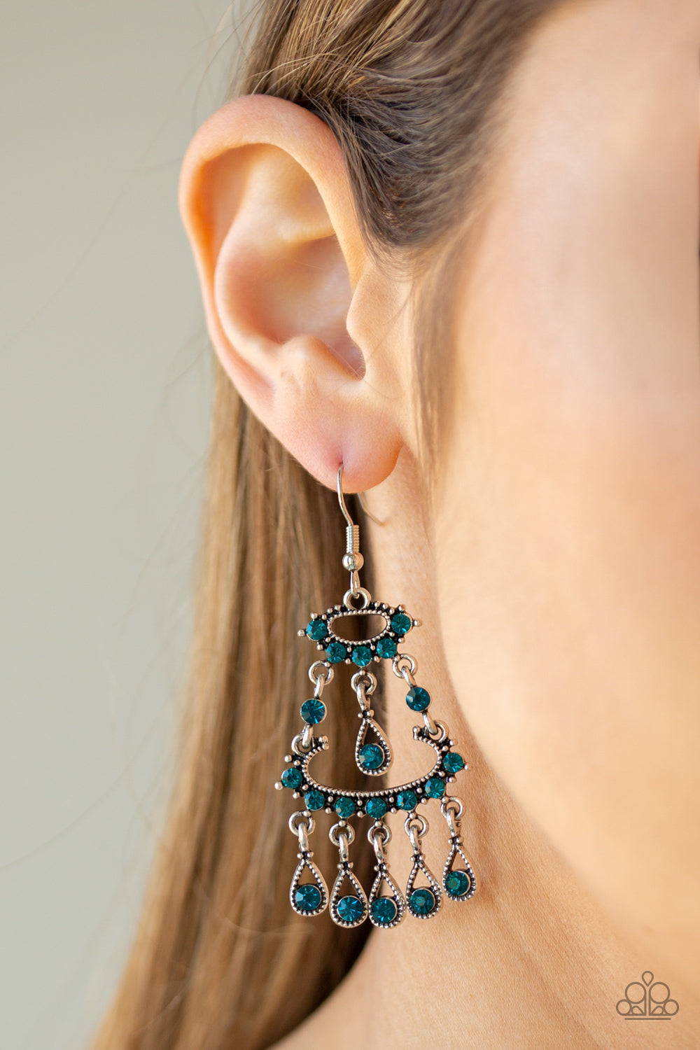 Paparazzi Chandelier Shimmer - Blue Earring