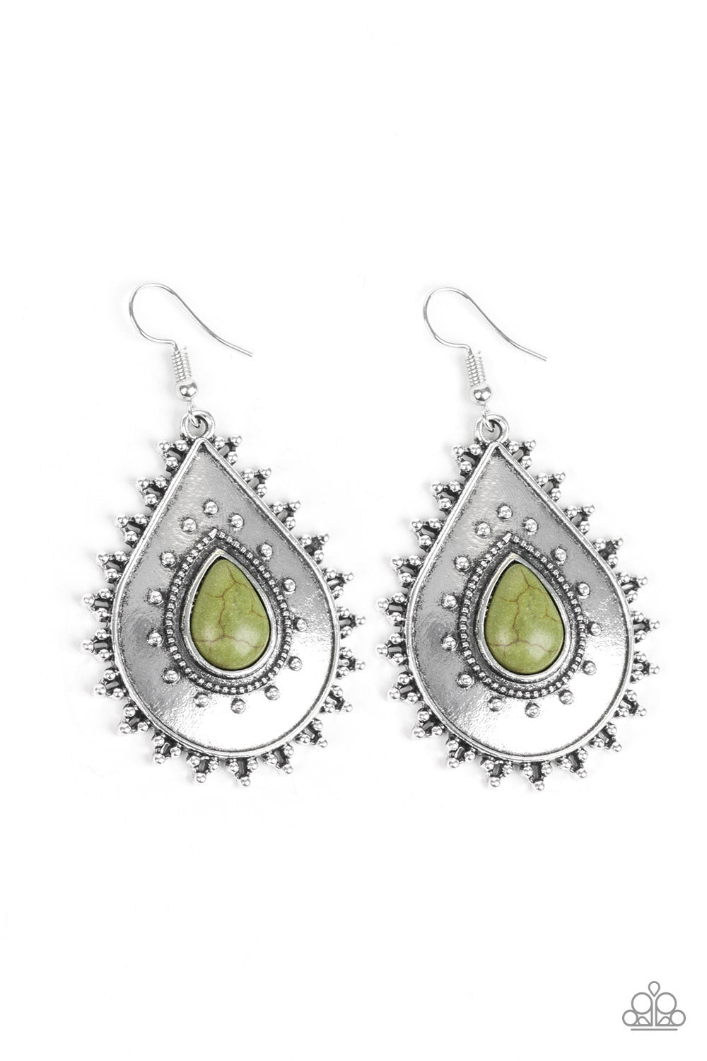 Paparazzi Desert Drama - Green Earring