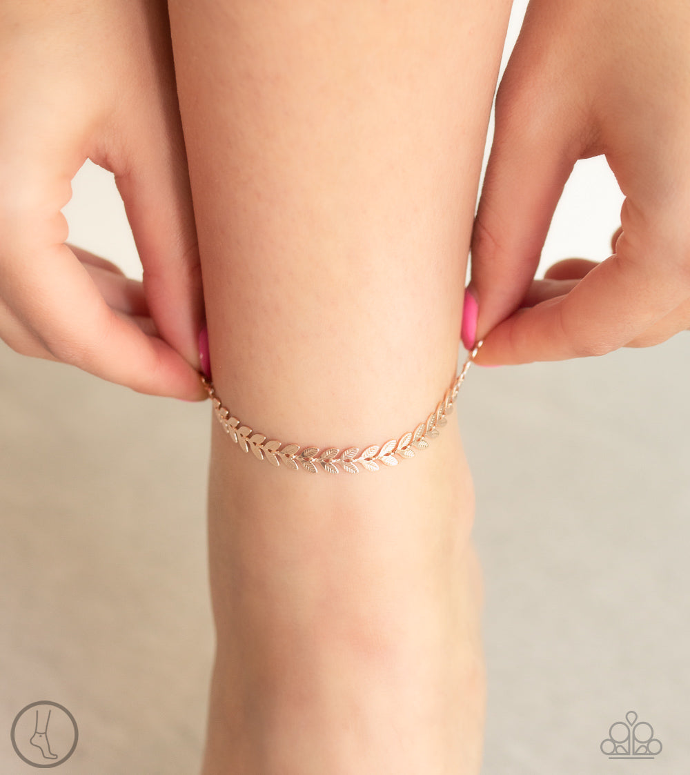 Paparazzi West Coast Goddess - Rose Gold Ankle Bracelet