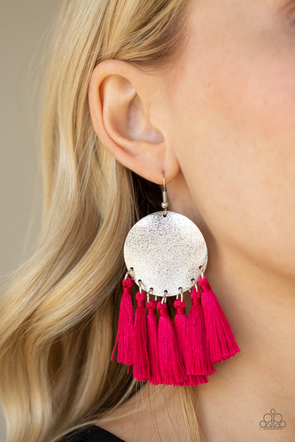 Paparazzi Tassel Tribute - Pink Earring