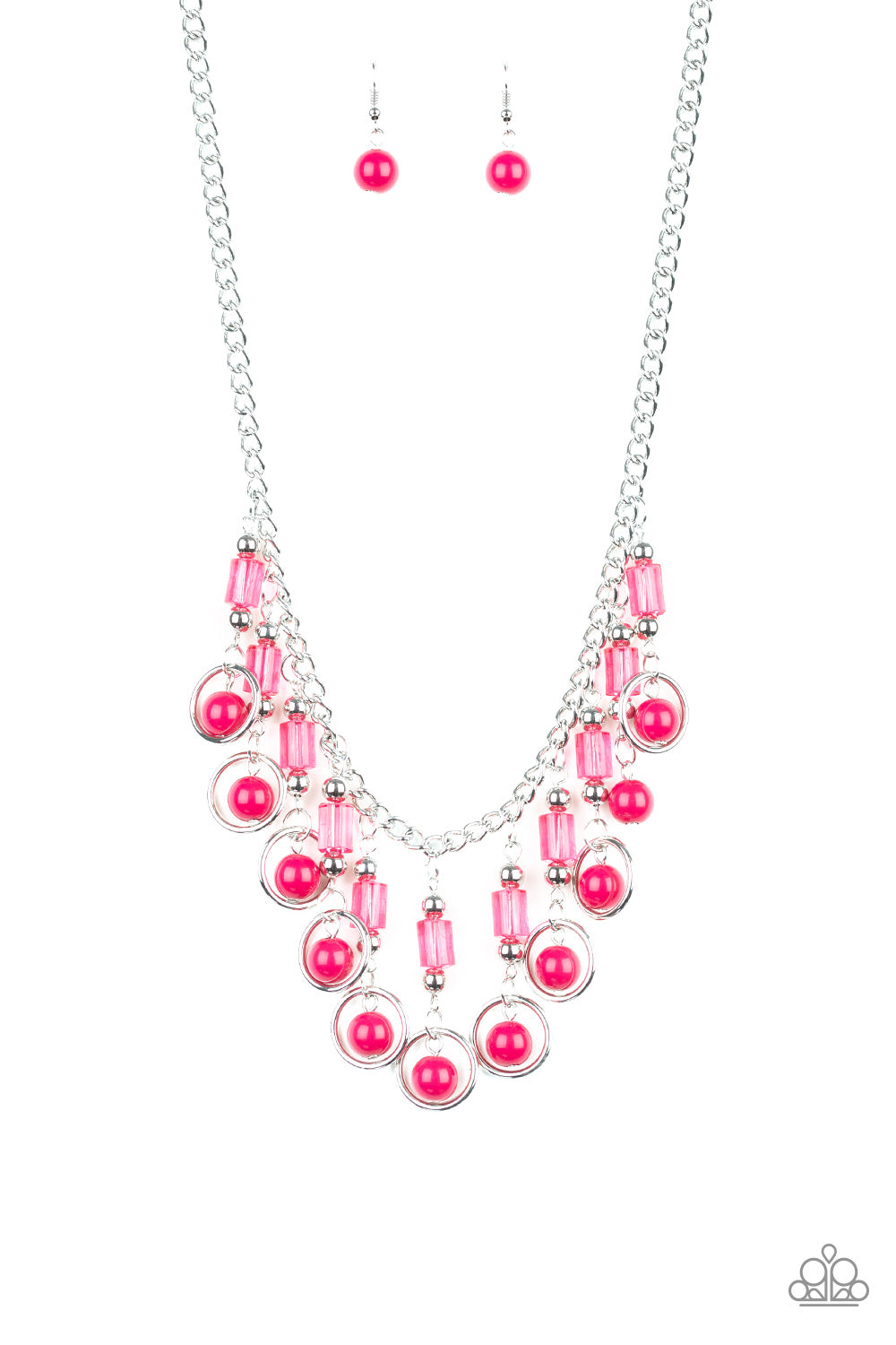 Paparazzi Cool Cascade - Pink Necklace