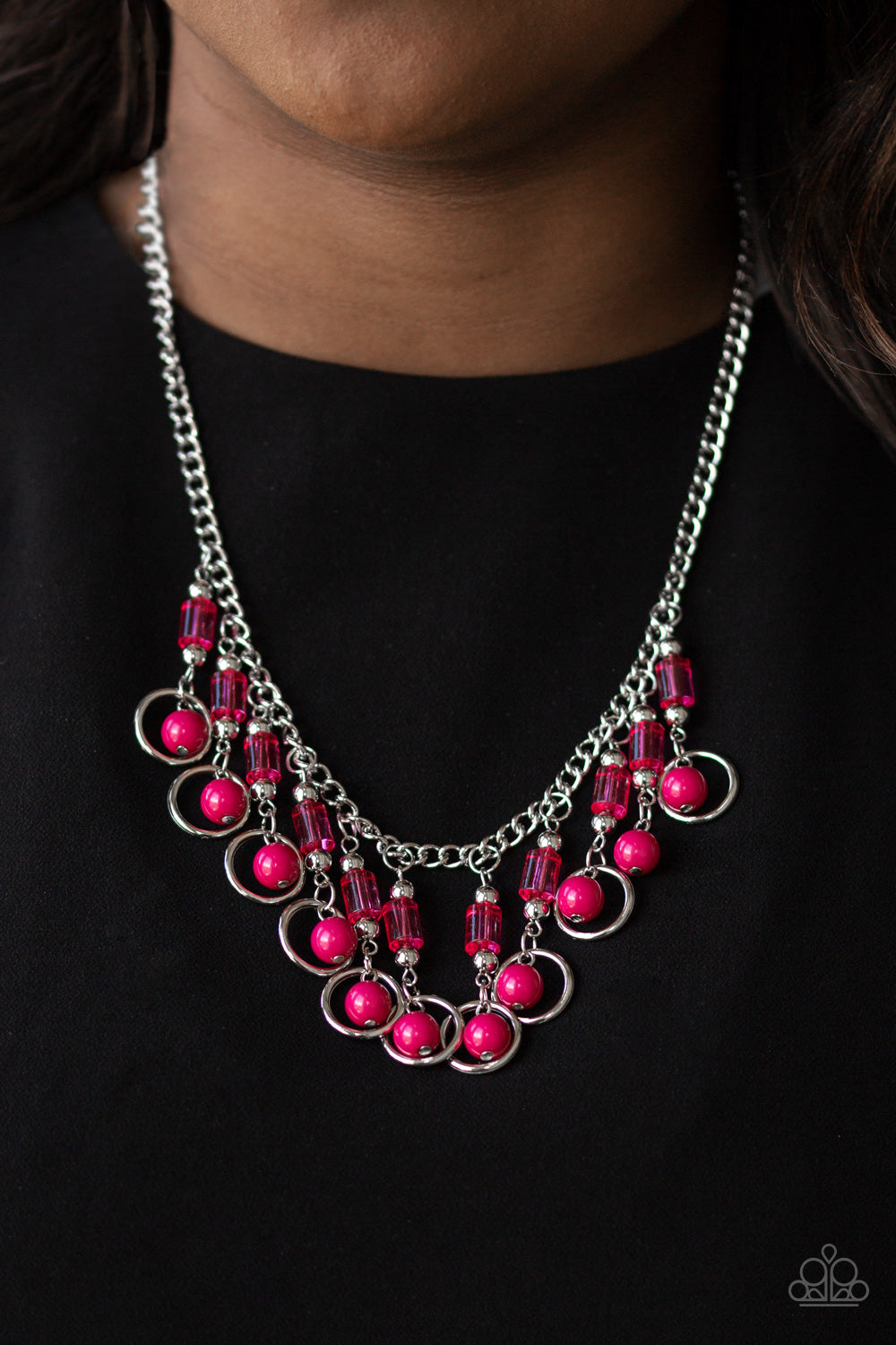 Paparazzi Cool Cascade - Pink Necklace