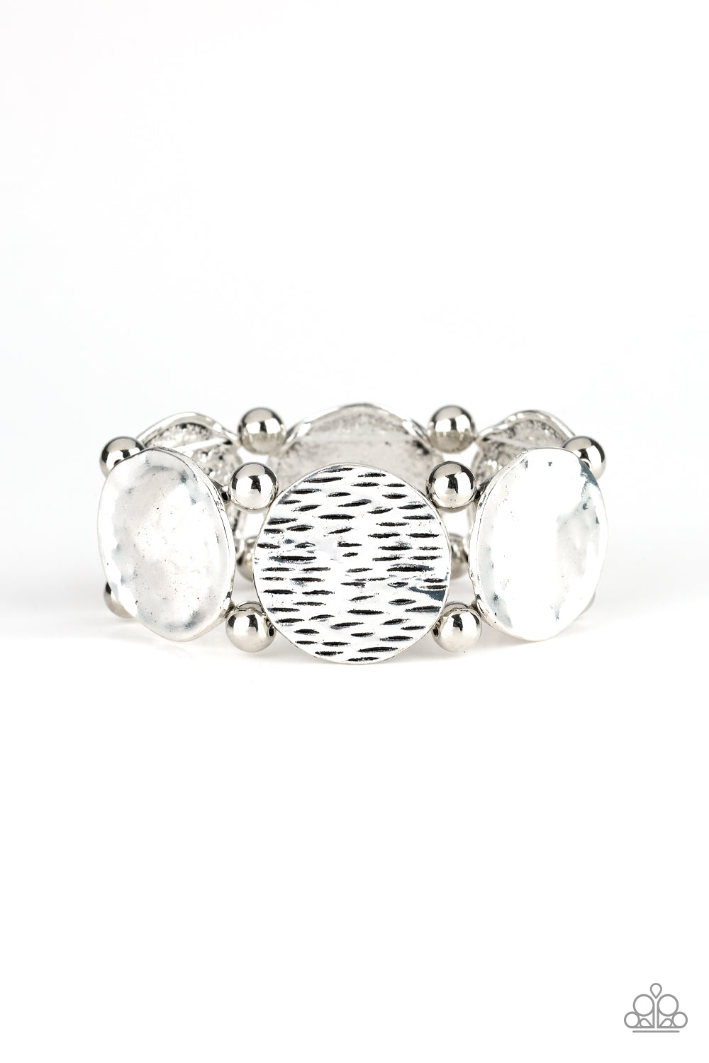 Paparazzi Boldly Basic - Silver Bracelet