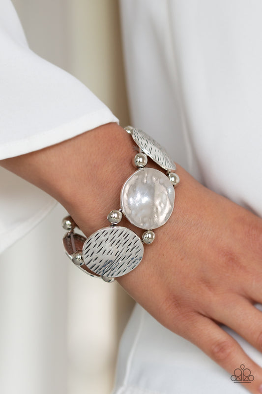 Paparazzi Boldly Basic - Silver Bracelet