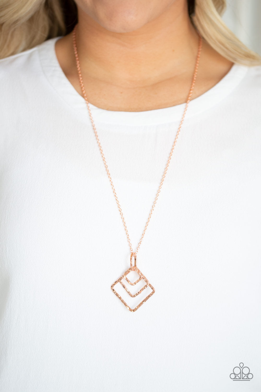 Paparazzi Square It Up - Copper Necklace