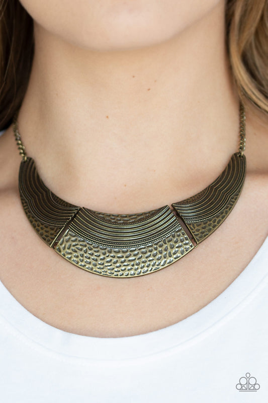 Paparazzi Utterly Untamable - Brass Necklace