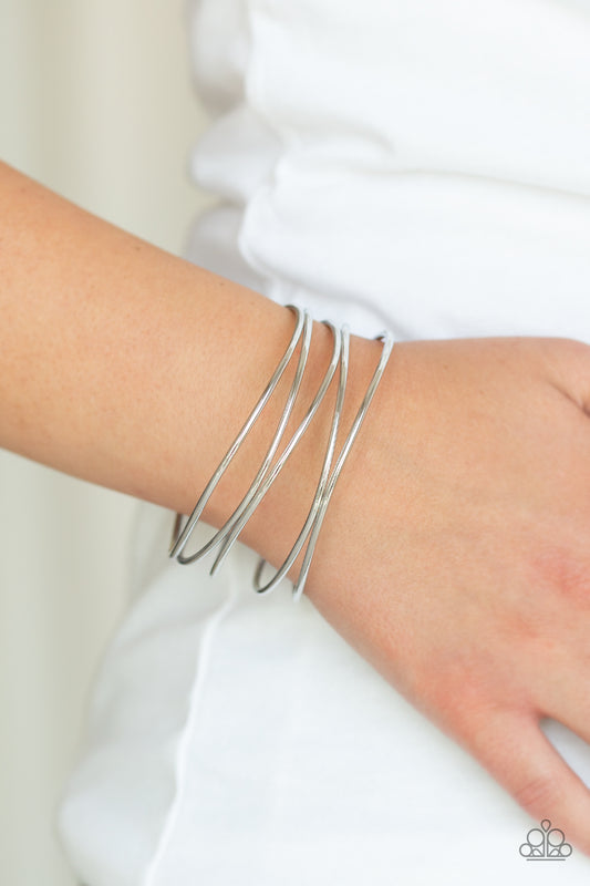 Paparazzi Showstopping Sheen - Silver Bracelet