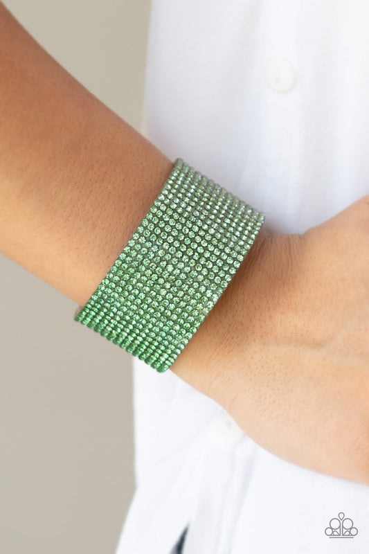 Paparazzi Fade Out - Green Bracelet