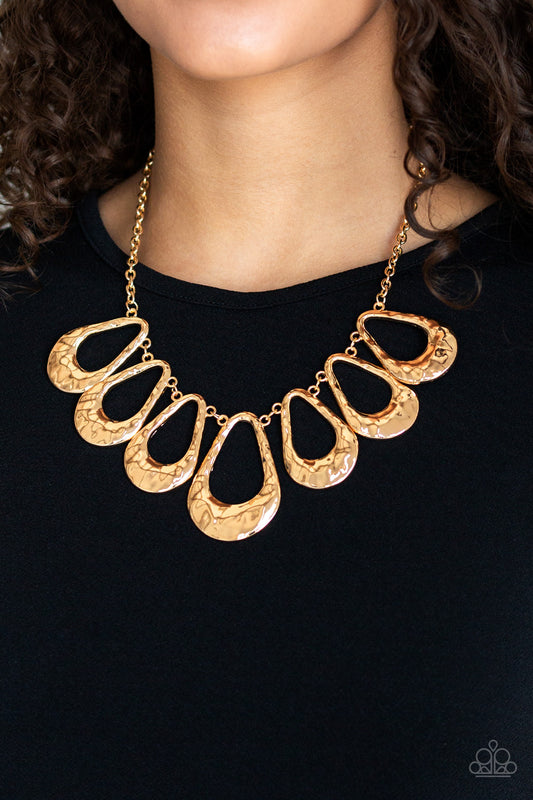 Paparazzi Teardrop Envy - Gold Necklace