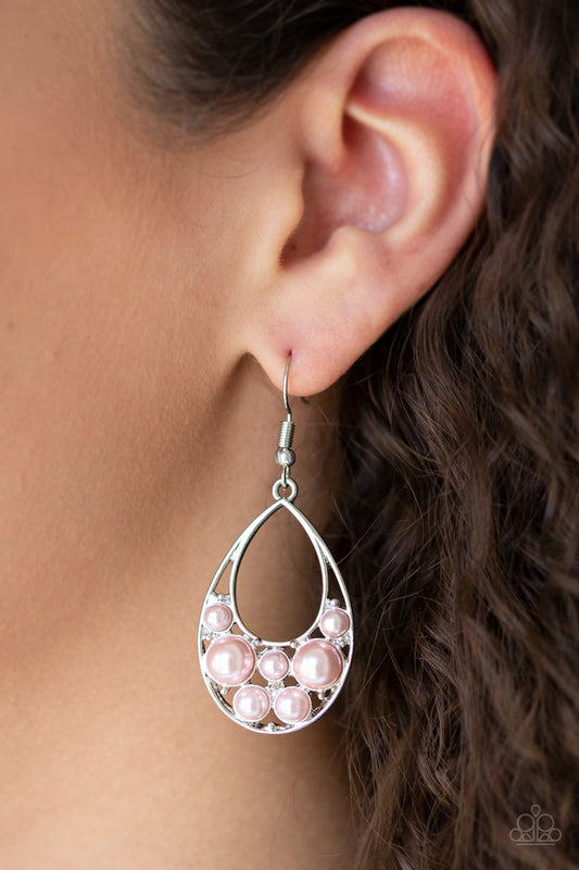 Paparazzi Pearl Pop - Pink Earring