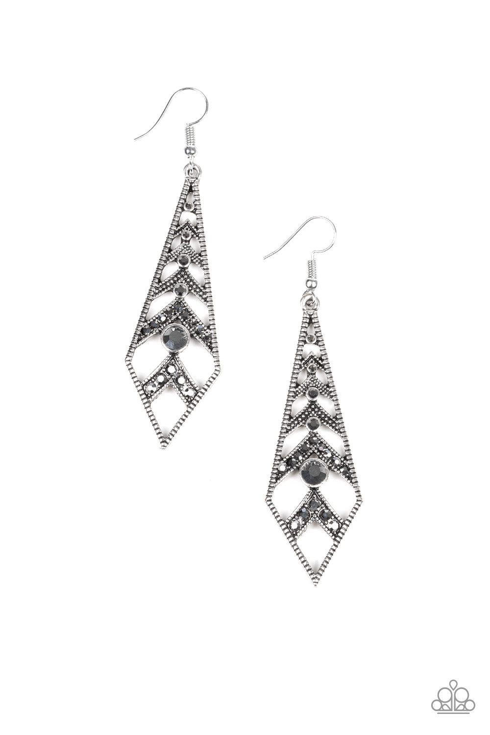 Paparazzi Flared Flair - Silver Earring