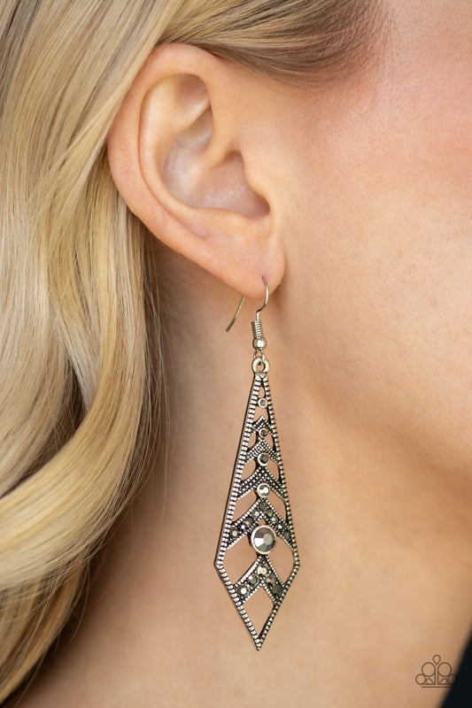 Paparazzi Flared Flair - Silver Earring