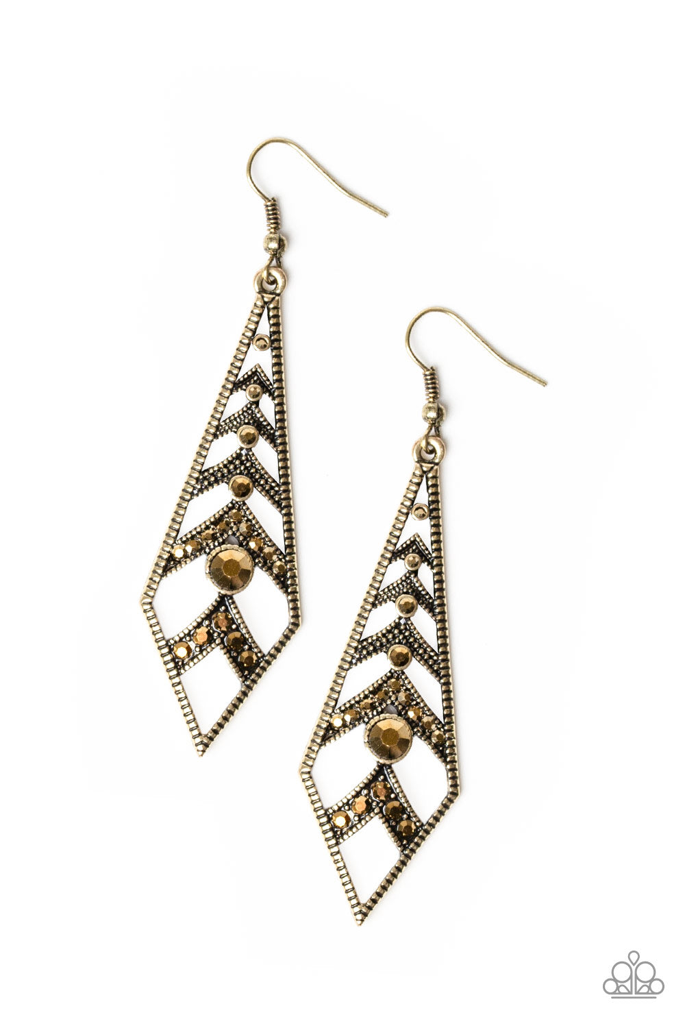 Paparazzi Flared Flair - Brass Earring