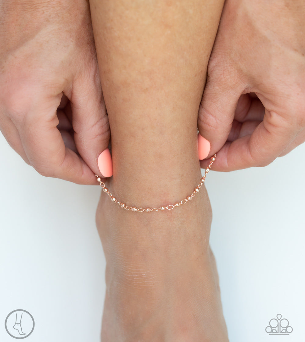 Paparazzi Shore Shimmer - Rose Gold Ankle Bracelet