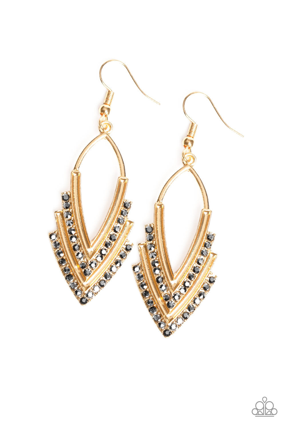 Paparazzi Tour de Force - Gold Earring