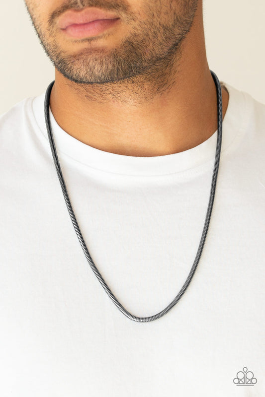 Paparazzi Victory Lap - Black Mens Necklace