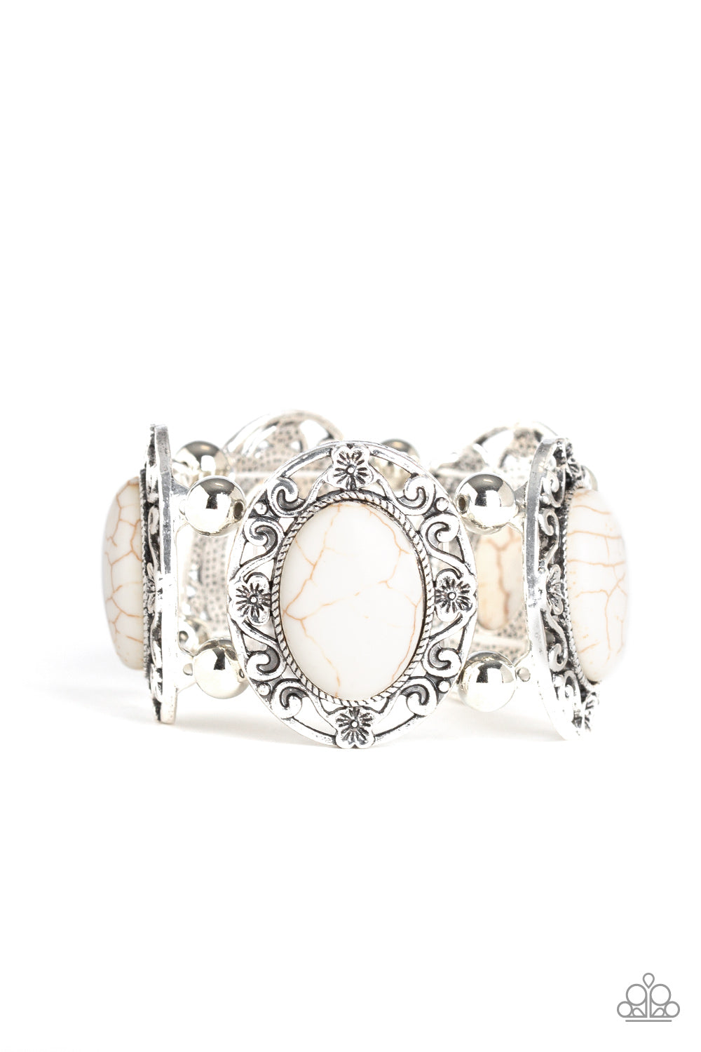 Paparazzi Rodeo Rancho - White Bracelet