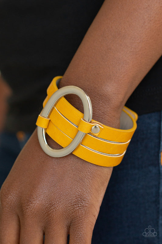 Paparazzi Cowgirl Cavalier - Yellow Bracelet