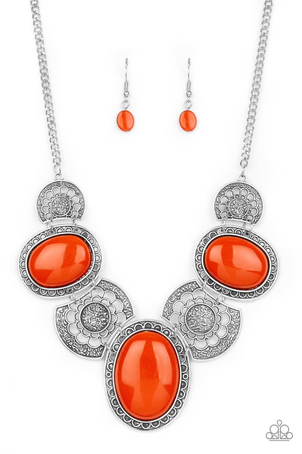 Paparazzi The Medallion-aire - Orange Necklace