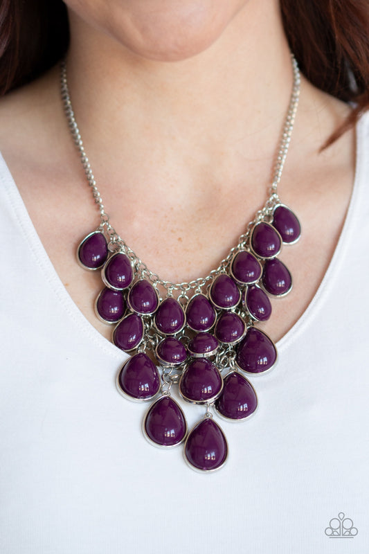 Paparazzi Shop Til You TEARDROP - Purple Necklace