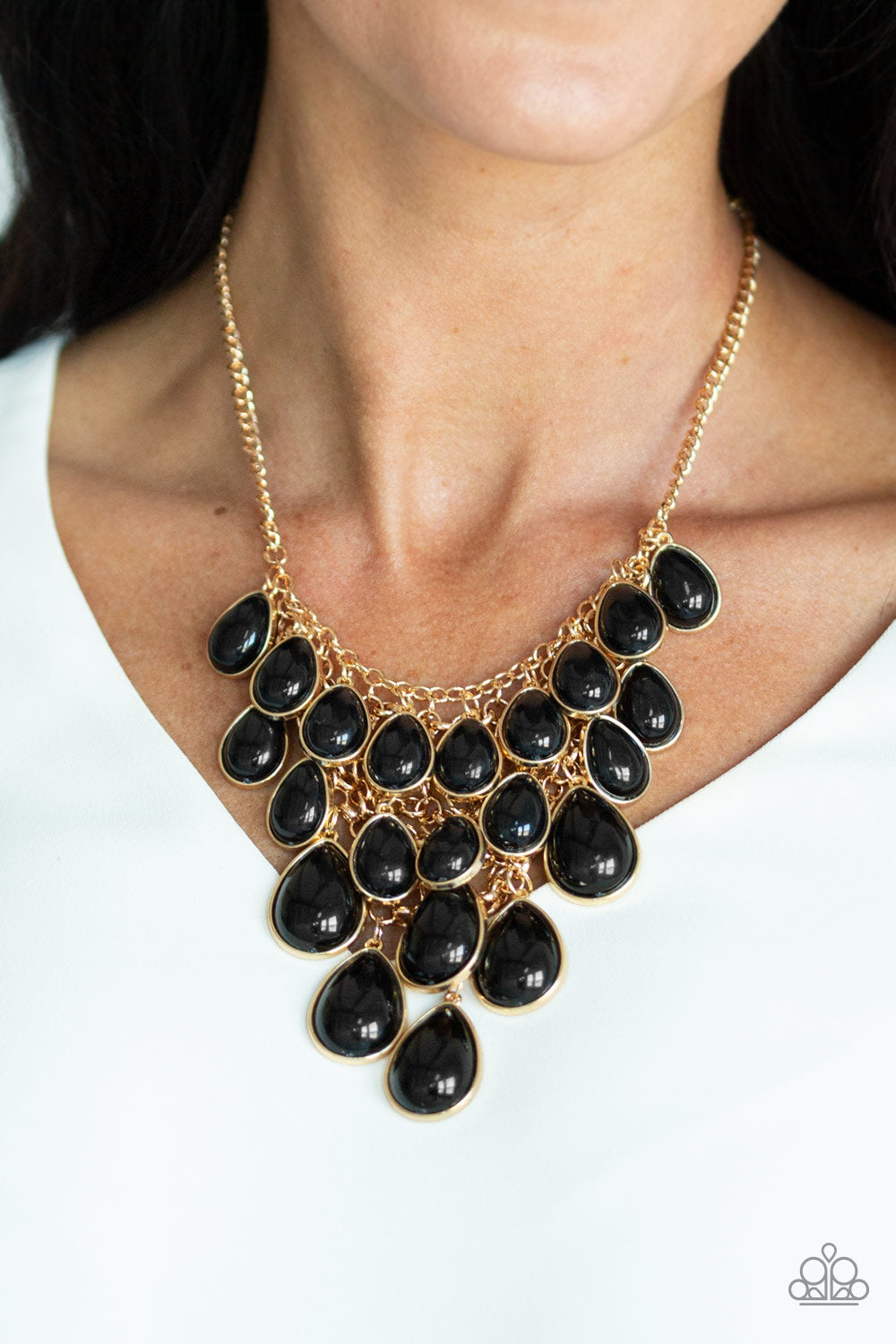 Paparazzi Shop Til You TEARDROP - Black Necklace