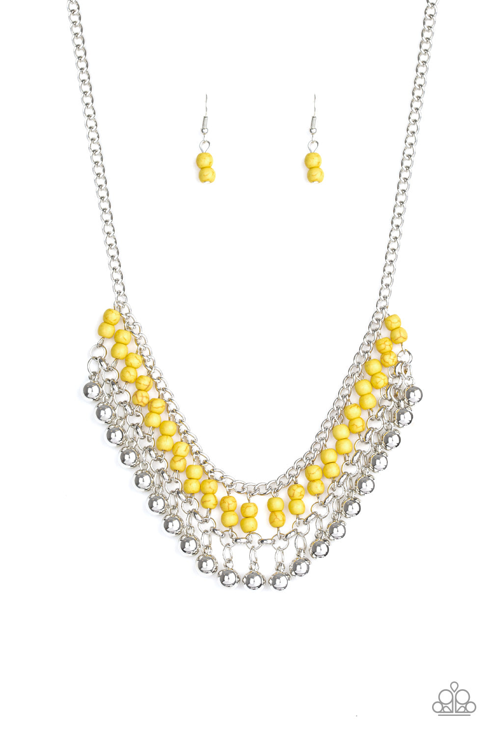 Paparazzi Beaded Bliss - Yellow Necklace