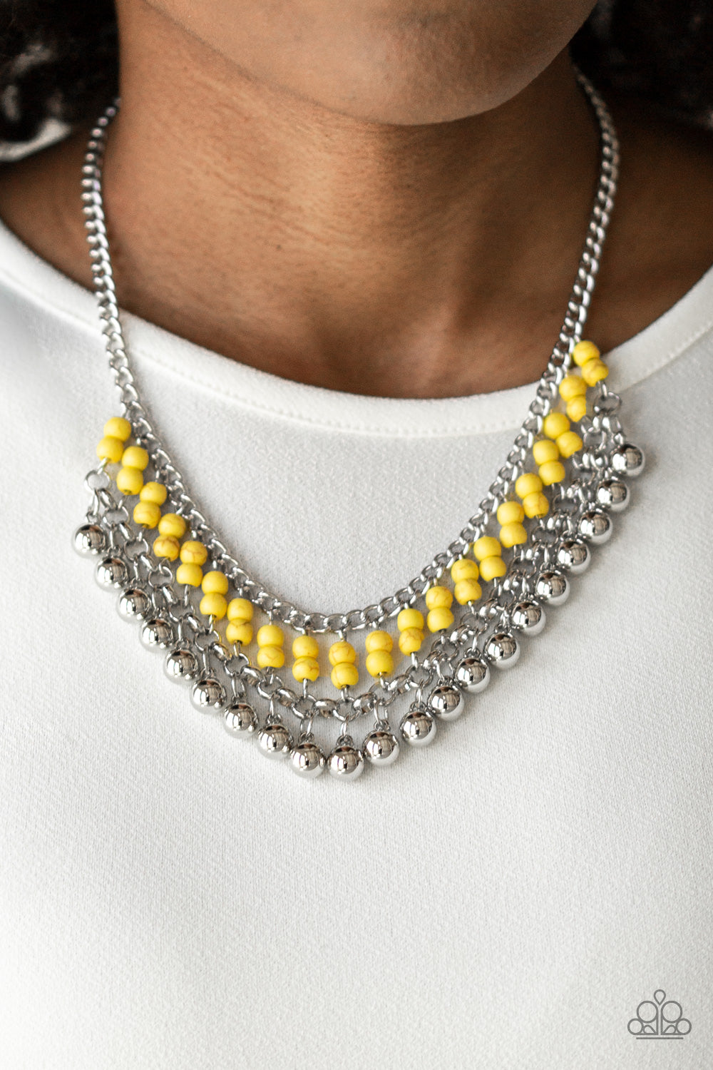 Paparazzi Beaded Bliss - Yellow Necklace