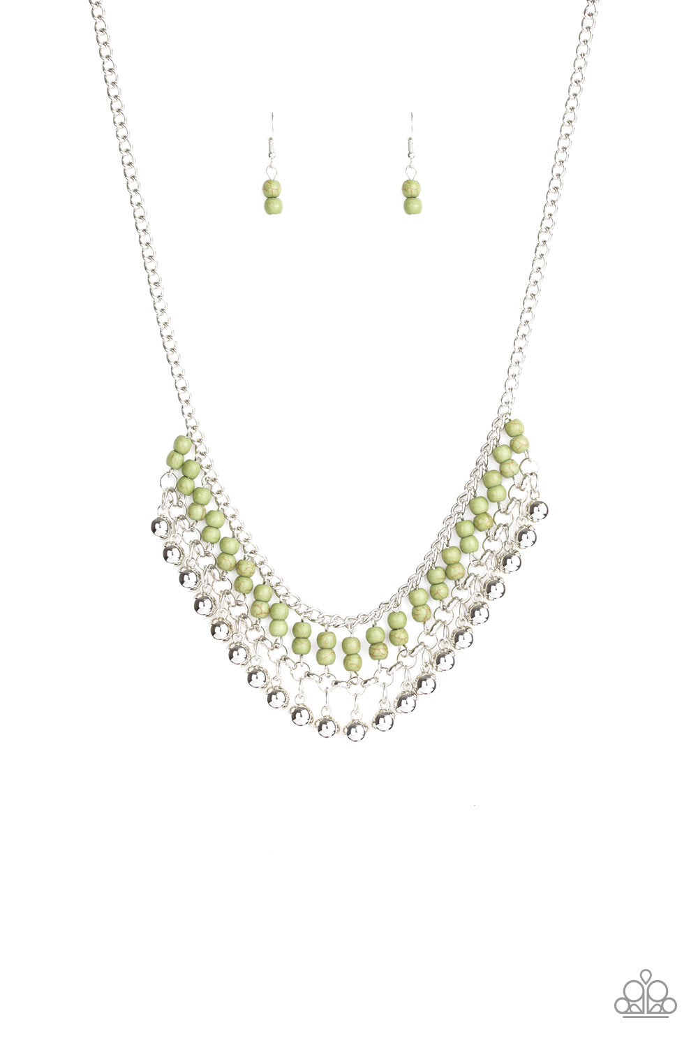 Paparazzi Beaded Bliss - Green Necklace