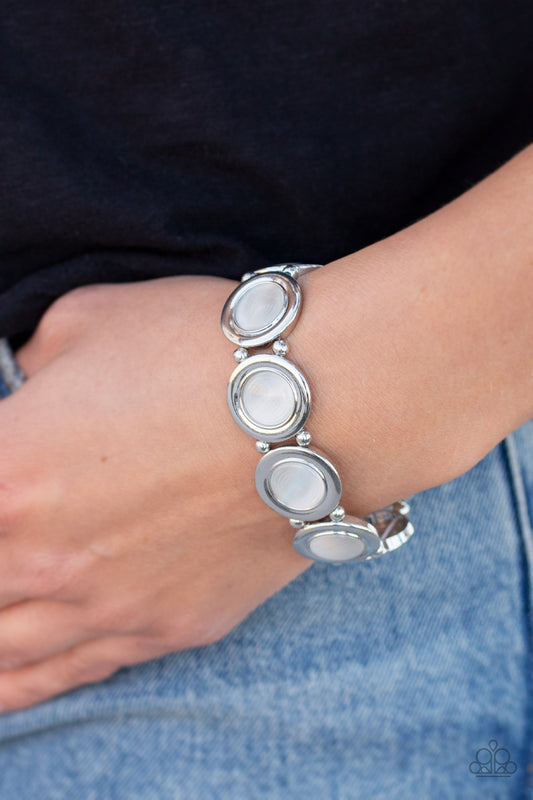 Paparazzi Muster Up The Luster - White Bracelet